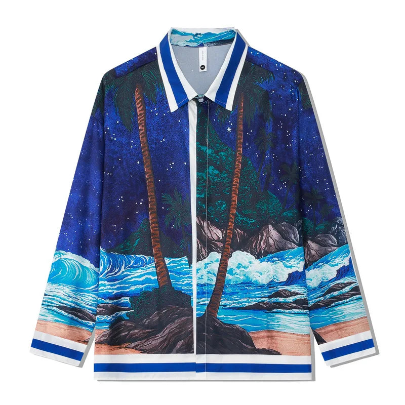 Men's long Sleeve Shirts Fashion Shirts Hawaiian