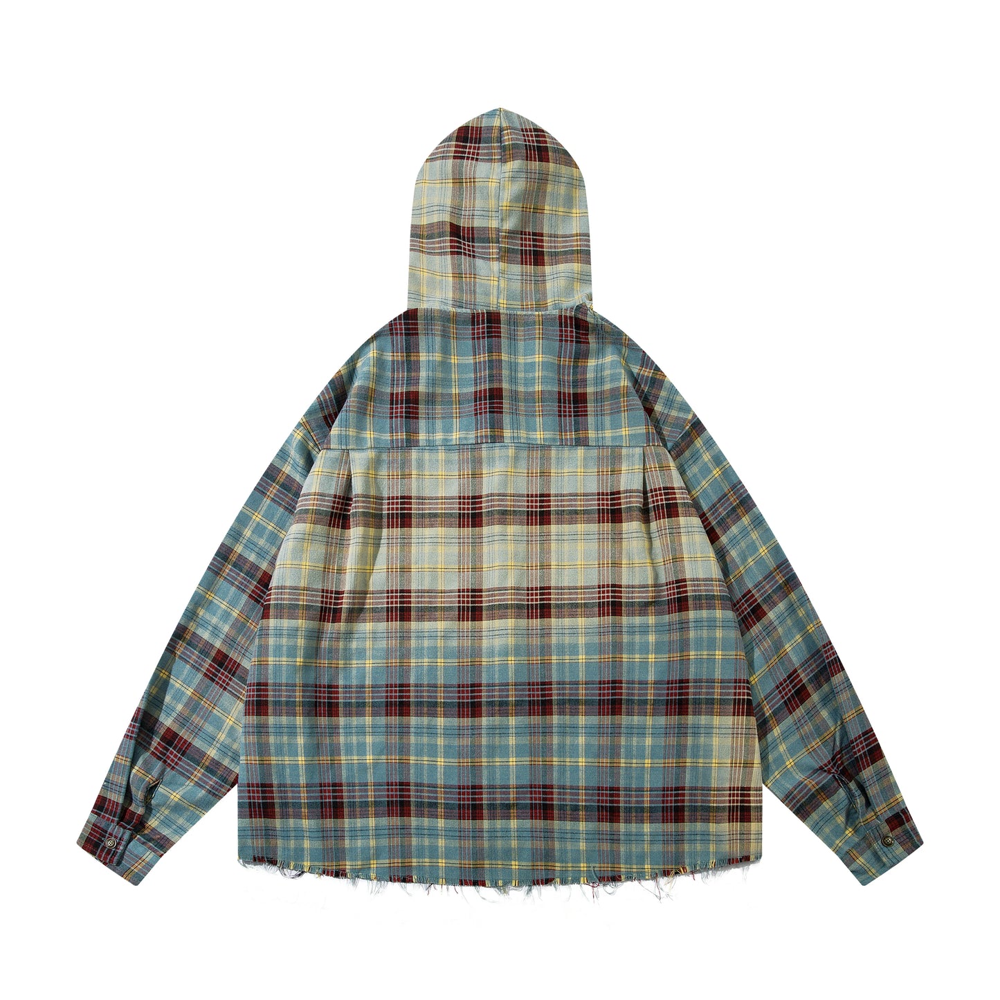 man's Print Plaid Shirt Jacket