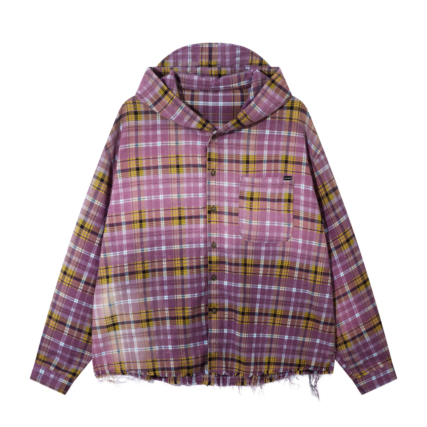 man's Print Plaid Shirt Jacket