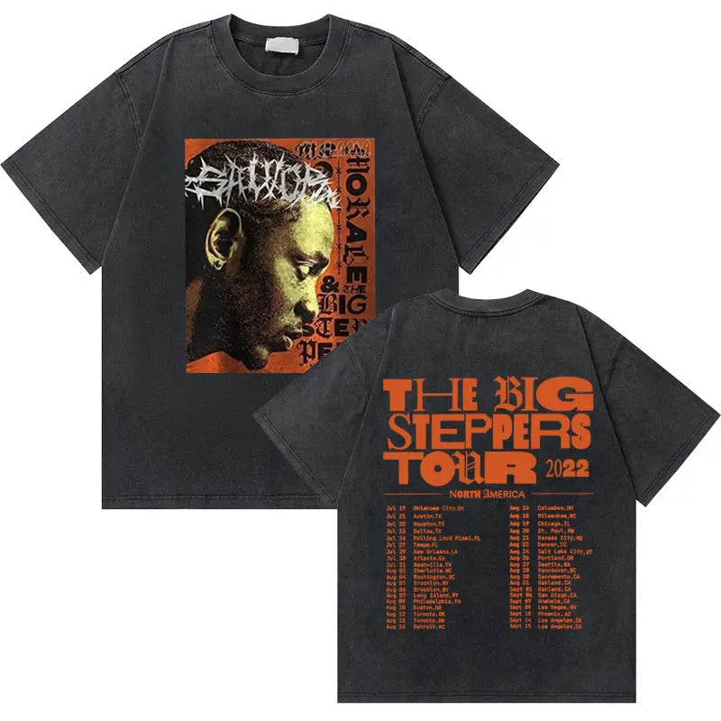 Washed Vintage Rapper Kendrick Lamar Good Kid Money Trees T-shirts Men Hip Hop Retro Oversized Tshirt Male Fashion Trend T Shirt