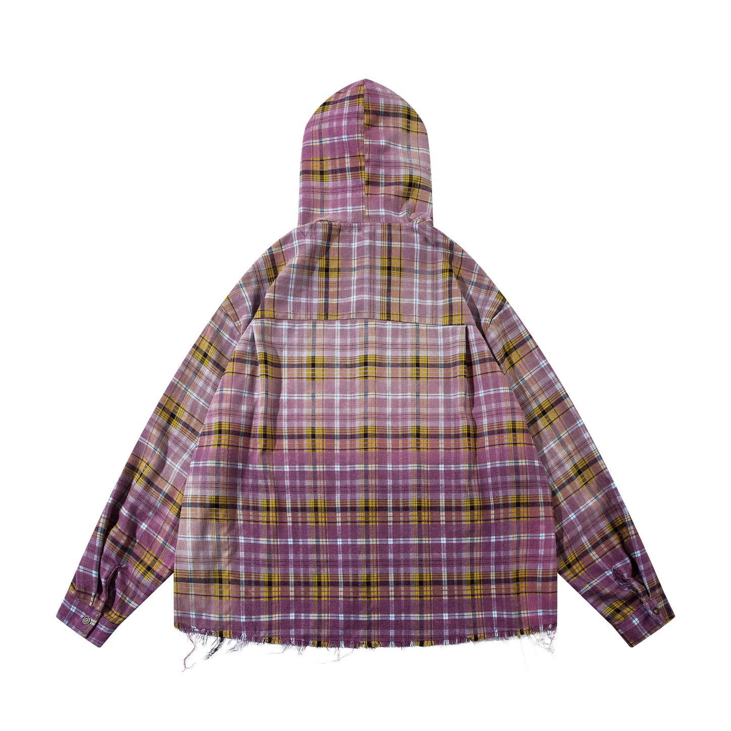 man's Print Plaid Shirt Jacket