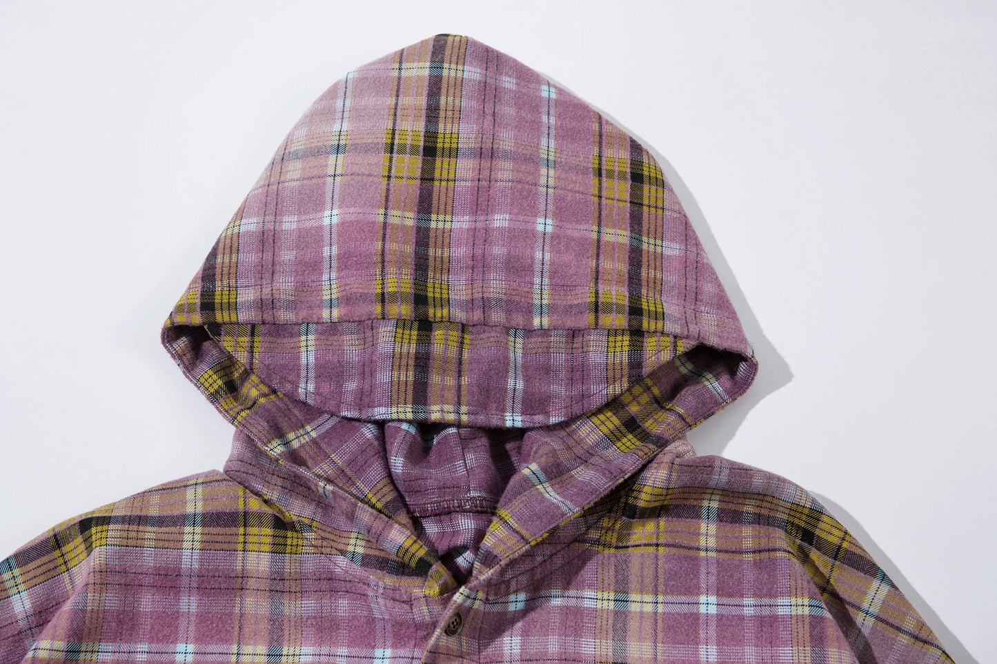 man's Print Plaid Shirt Jacket