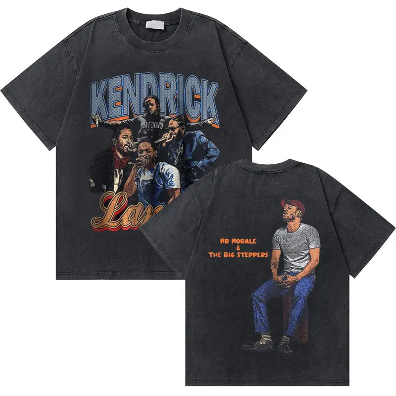 Washed Vintage Rapper Kendrick Lamar Good Kid Money Trees T-shirts Men Hip Hop Retro Oversized Tshirt Male Fashion Trend T Shirt