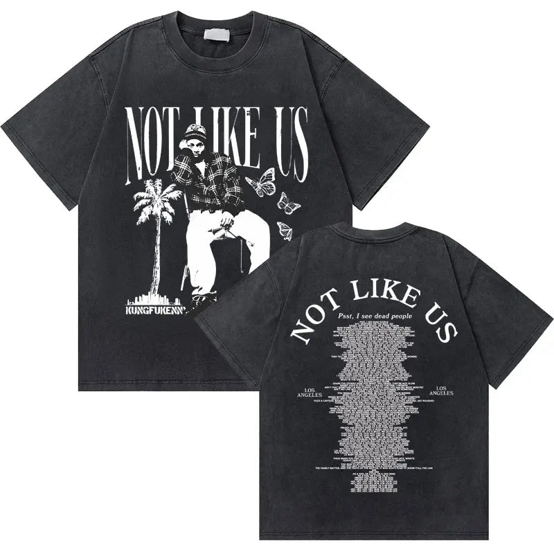 Washed Vintage Rapper Kendrick Lamar Good Kid Money Trees T-shirts Men Hip Hop Retro Oversized Tshirt Male Fashion Trend T Shirt